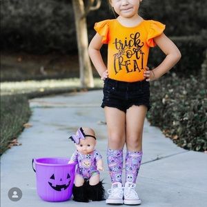 Trick-or-Treat Halloween Flutter Leotard Bodysuit